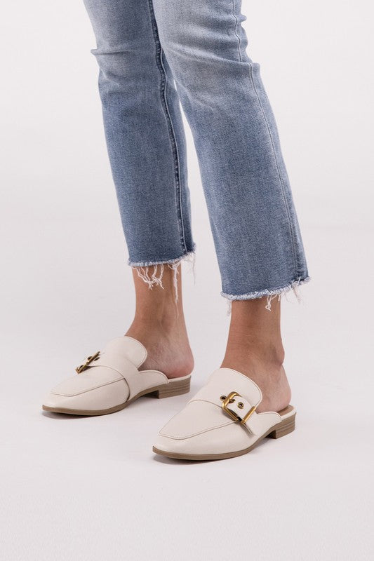 Fortune Dynamic Chantal-S Buckle Backless Slides Loafer Shoes