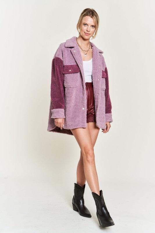 Color Block Sherpa Jacket - Jacket