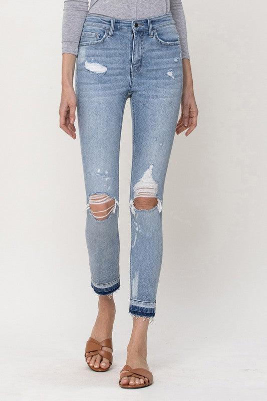 Skinny Mid Rise Crop Skinny - Jeans