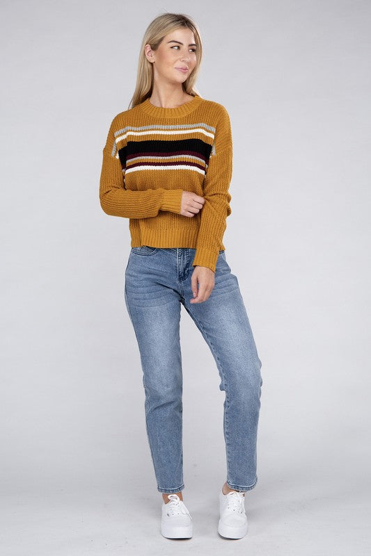 Ambiance Apparel Striped Pullover Sweater