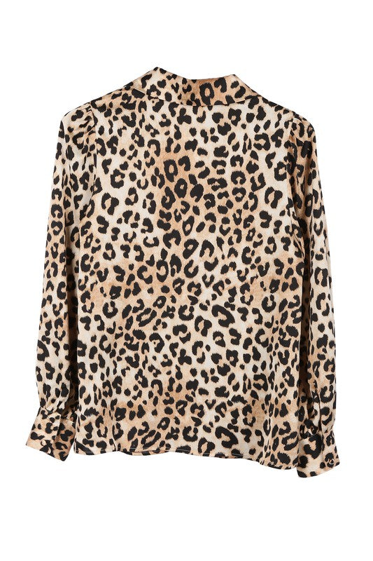 Lilou Satin Leopard Blouse