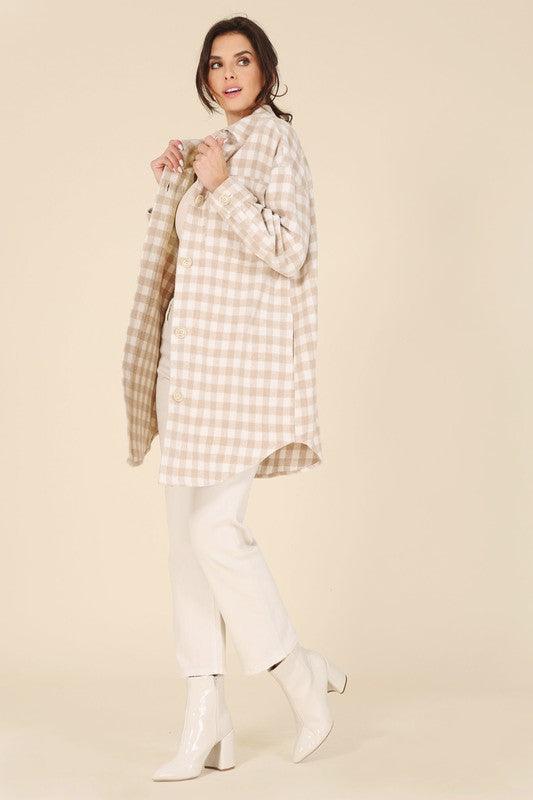 Plaid Long Shacket - Jacket