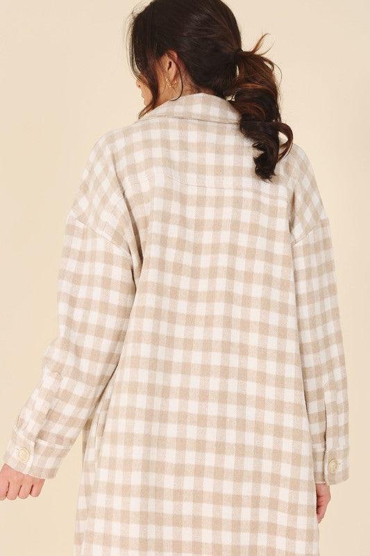 Plaid Long Shacket - Jacket