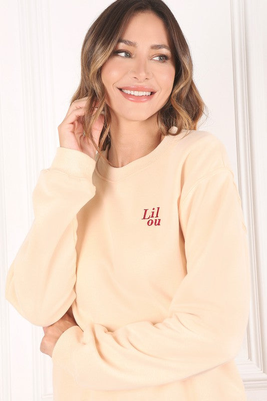 Lilou Cream Sweatshirt With Embo