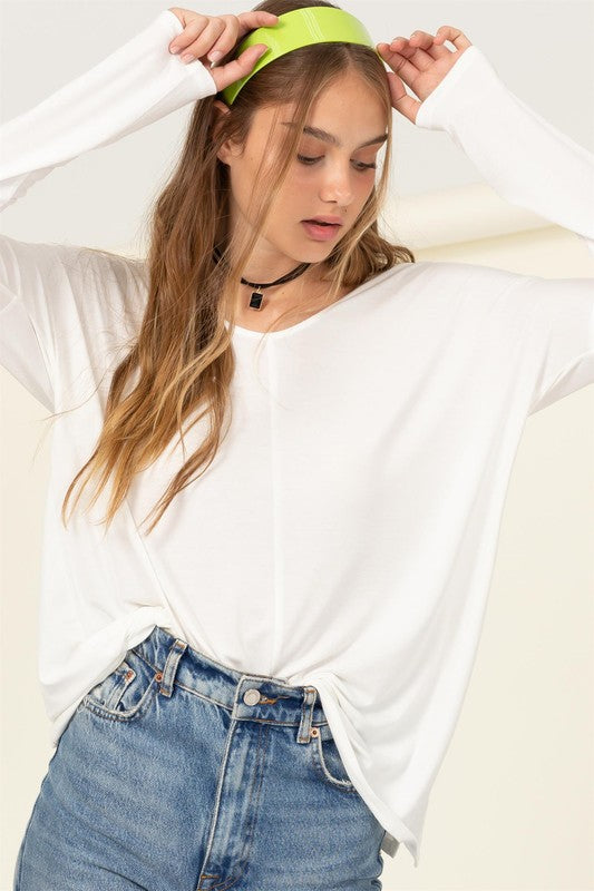 HYFVE Effortless Endeavor Oversized Long Sleeve Top