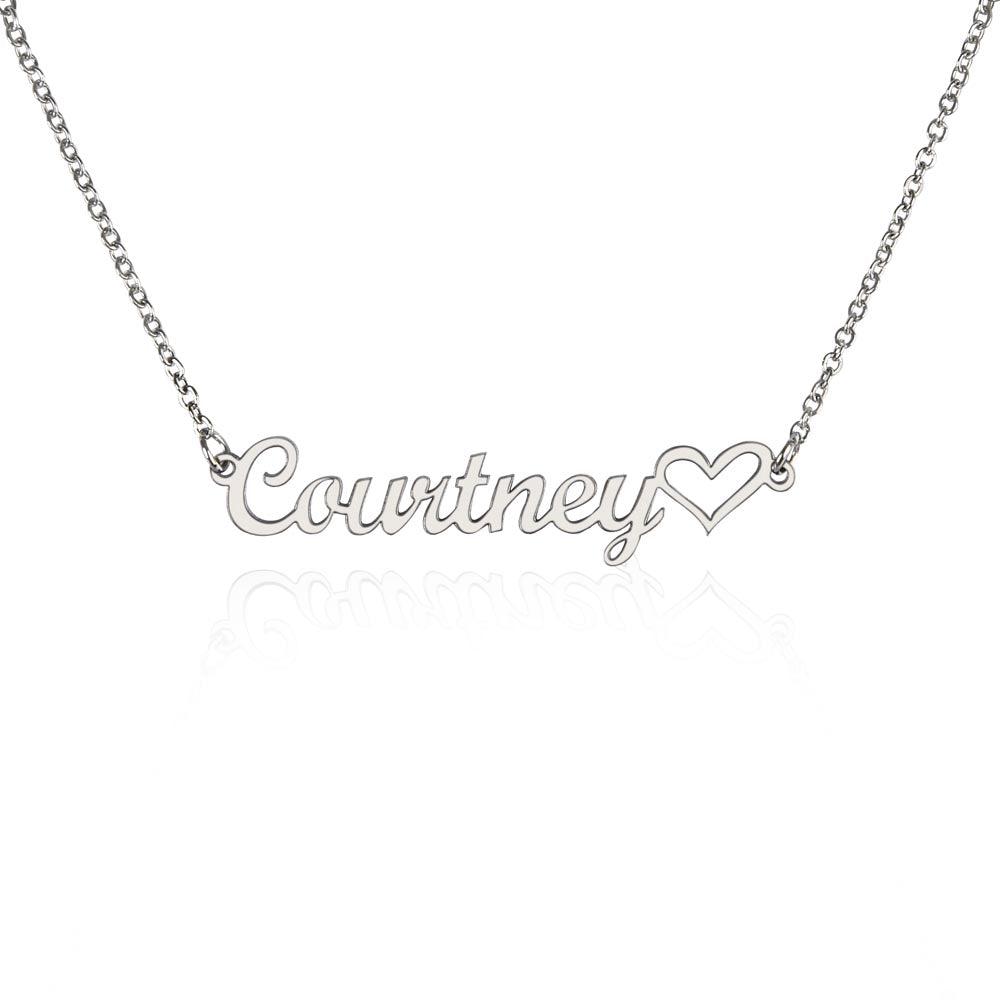 Custom Name Necklace + Heart - Jewelry