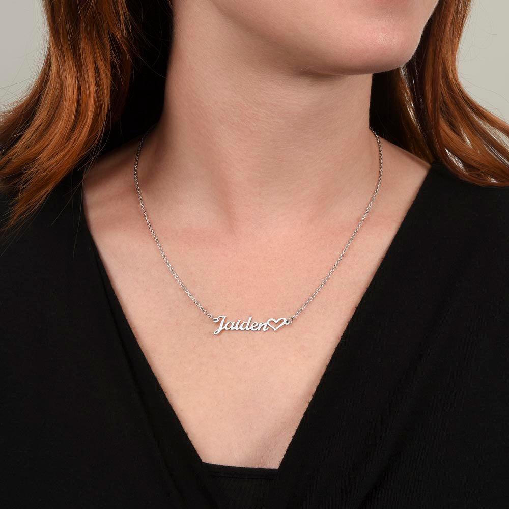 Custom Name Necklace + Heart - Jewelry