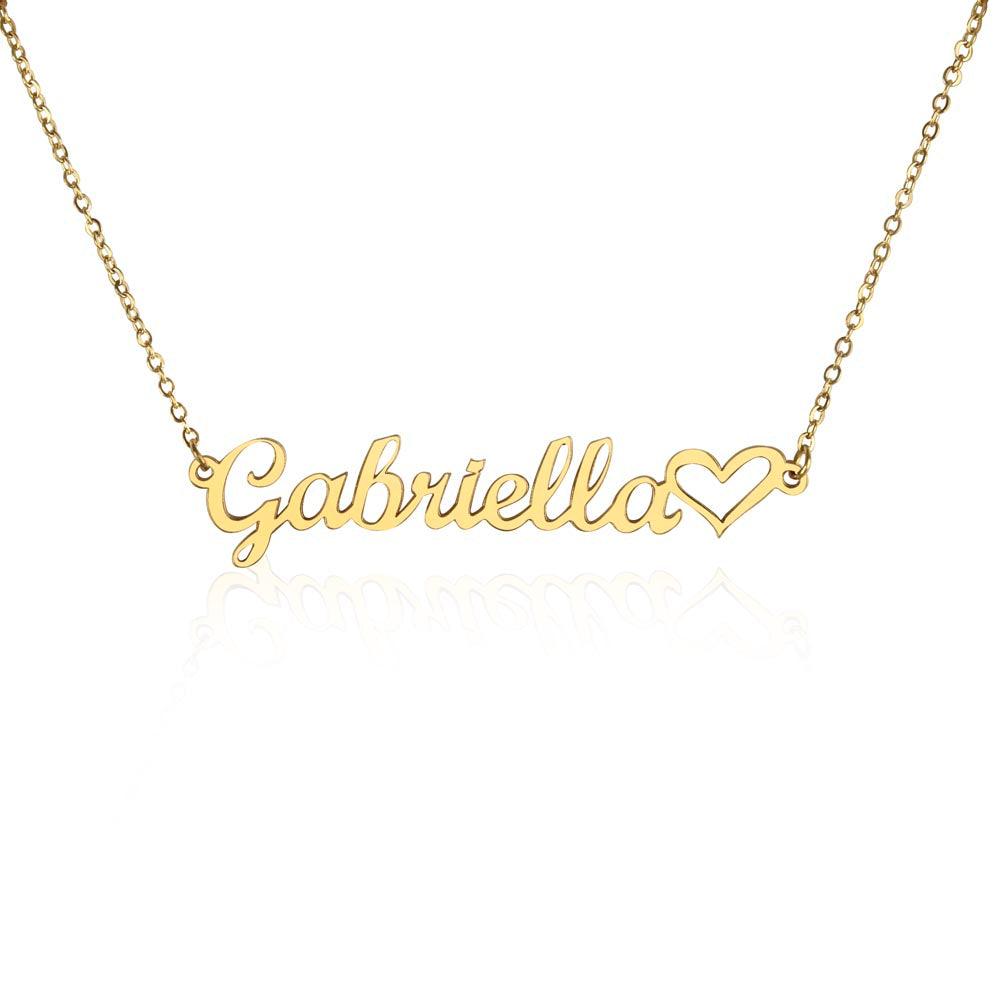 Custom Name Necklace + Heart - Jewelry