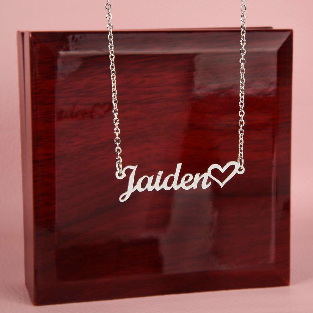 Custom Name Necklace + Heart - Jewelry