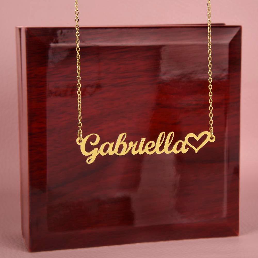 Custom Name Necklace + Heart - Jewelry