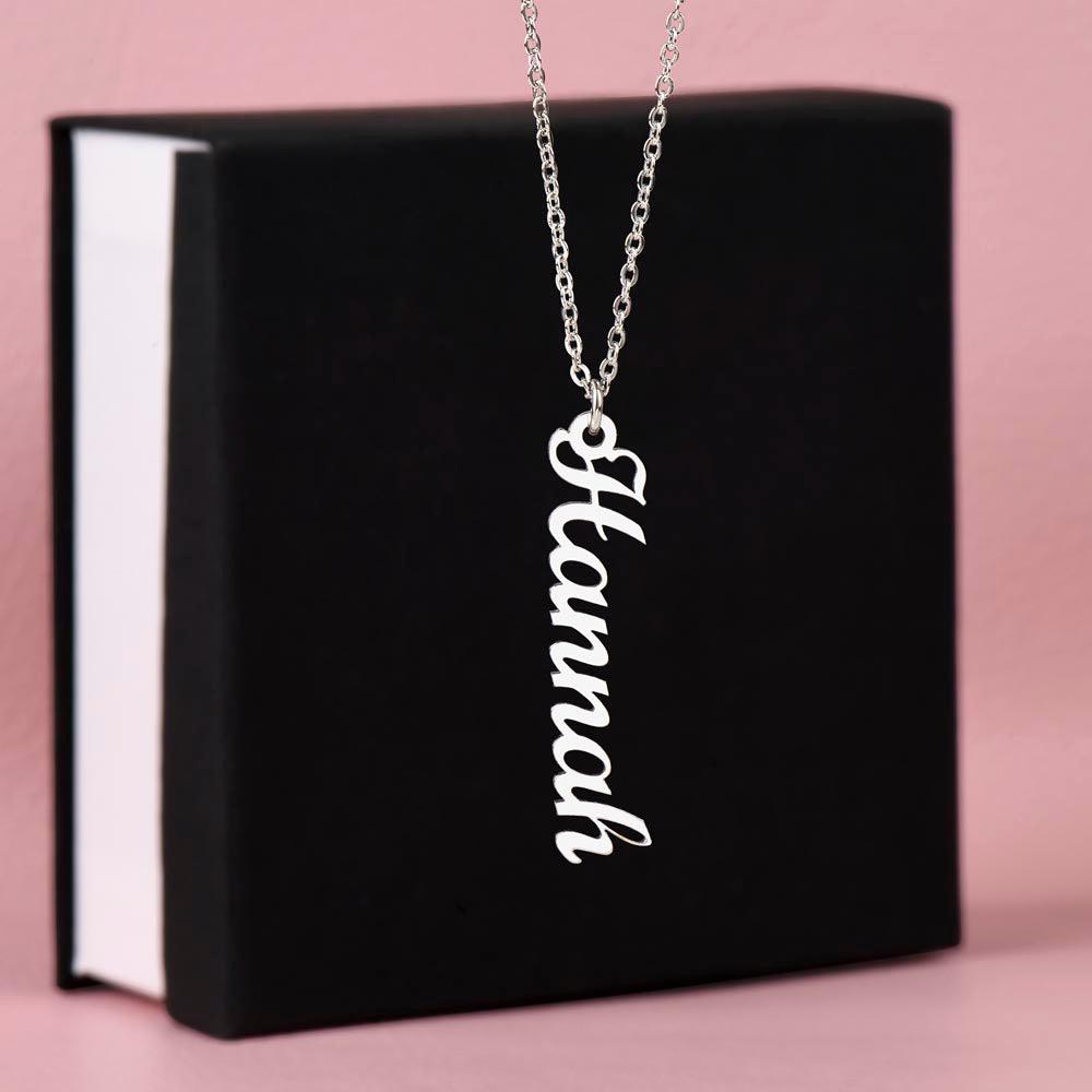 Vertical Custom Name Necklace - Jewelry