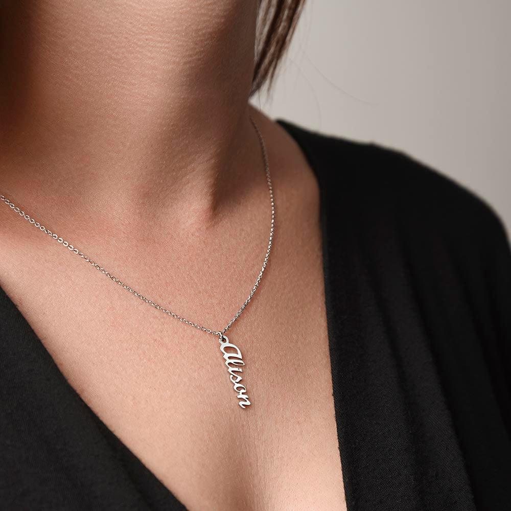 Vertical Custom Name Necklace - Jewelry