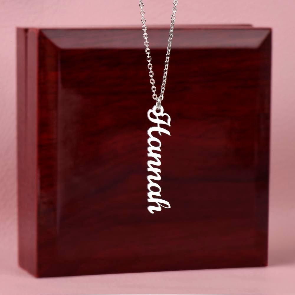 Vertical Custom Name Necklace - Jewelry