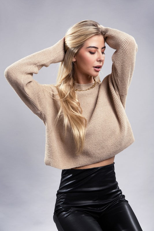 Ambiance Apparel Mock Neck Pullover Sweater