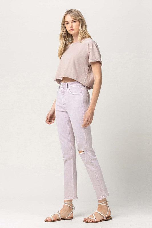 High Rise Stretch Mom Jeans - Jeans