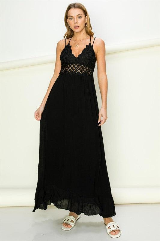 In Love Bustier Lace Maxi Dress - Dresses