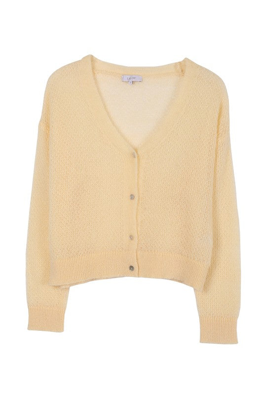 Lilou Wool Blended Sheer Cardigan