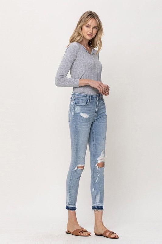 Skinny Mid Rise Crop Skinny - Jeans