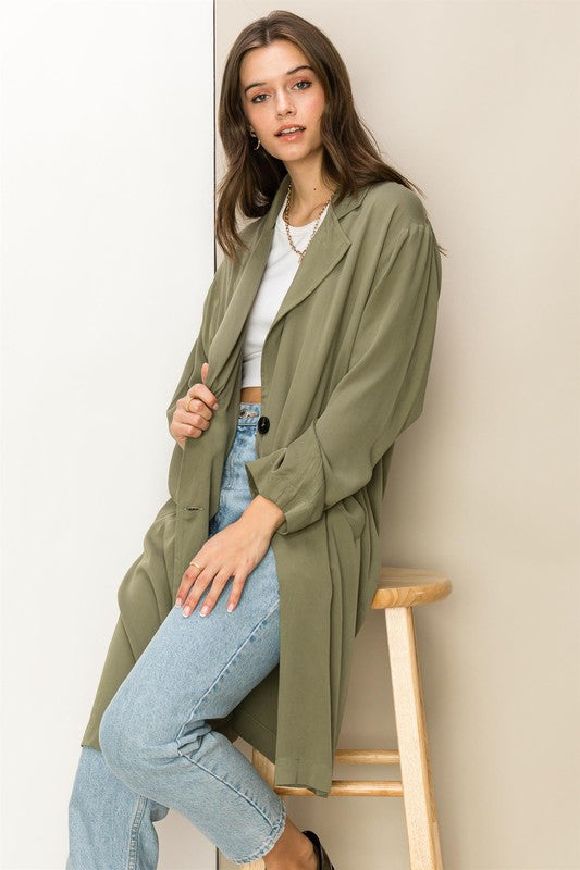 HYFVE Right Round Button Front Oversized Coat