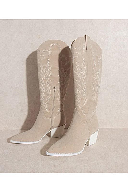 SAMARA-EMBROIDERY WESTERN KNEE HIGH BOOTS - Boots