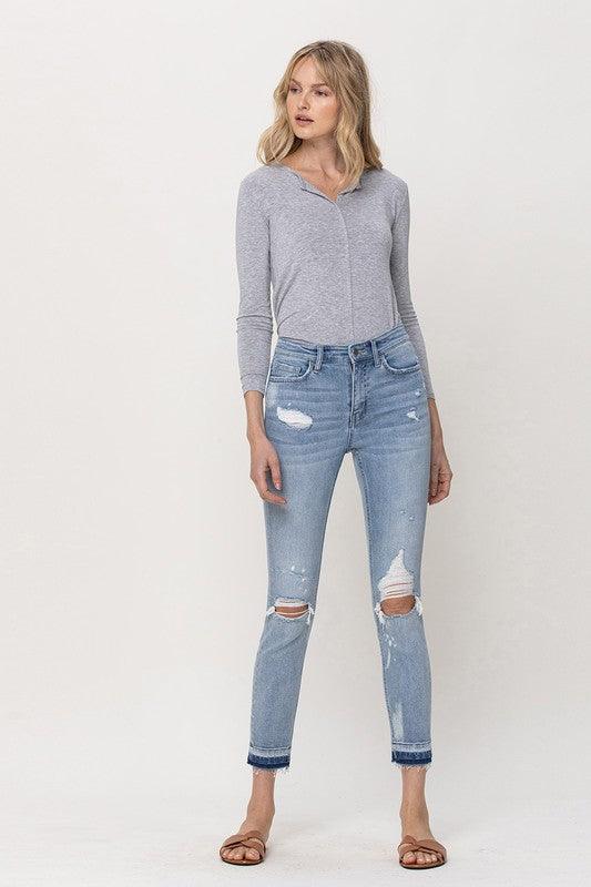 Skinny Mid Rise Crop Skinny - Jeans