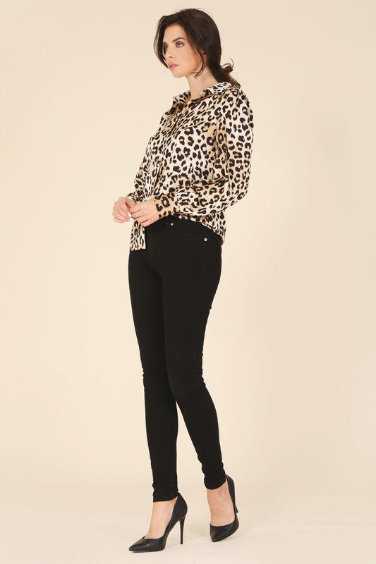 Lilou Satin Leopard Blouse