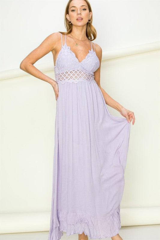 In Love Bustier Lace Maxi Dress - Dresses