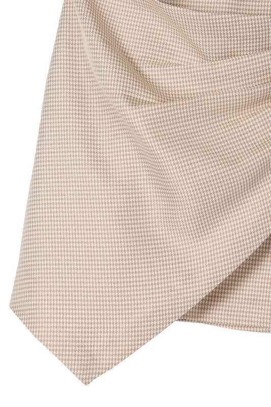 Lilou Houndstooth Shirred Wrap Mini Skirt