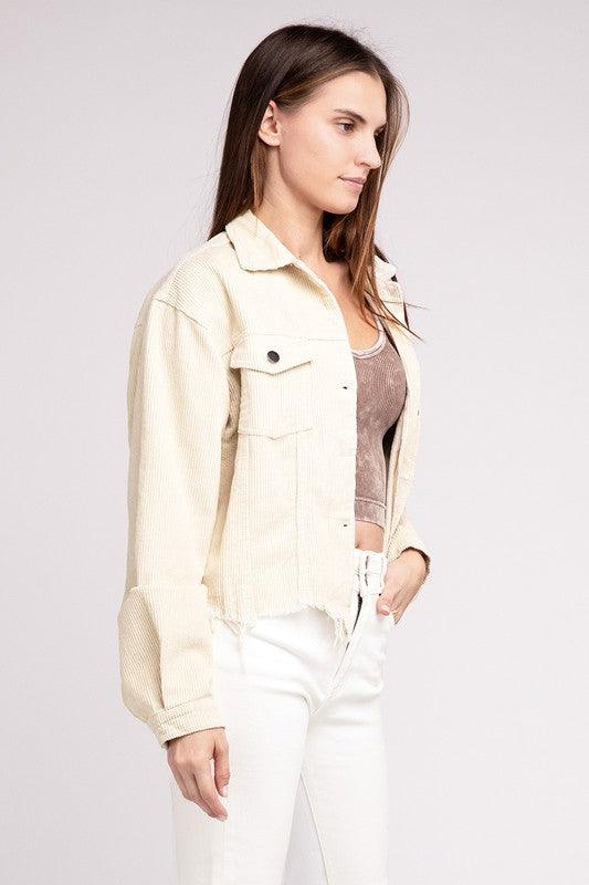 Oversized Ribbed Shacket - Jacket