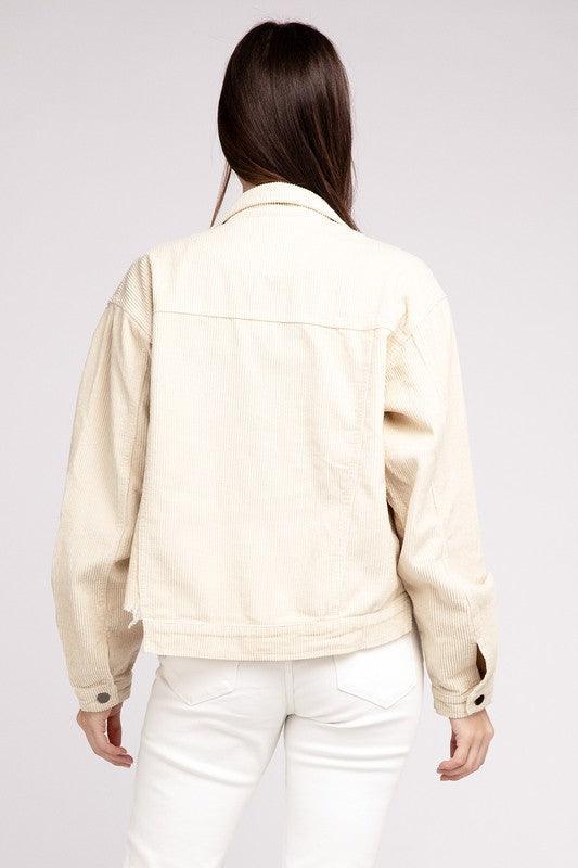 Oversized Ribbed Shacket - Jacket