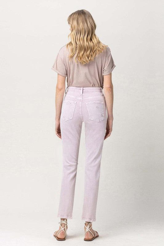 High Rise Stretch Mom Jeans - Jeans