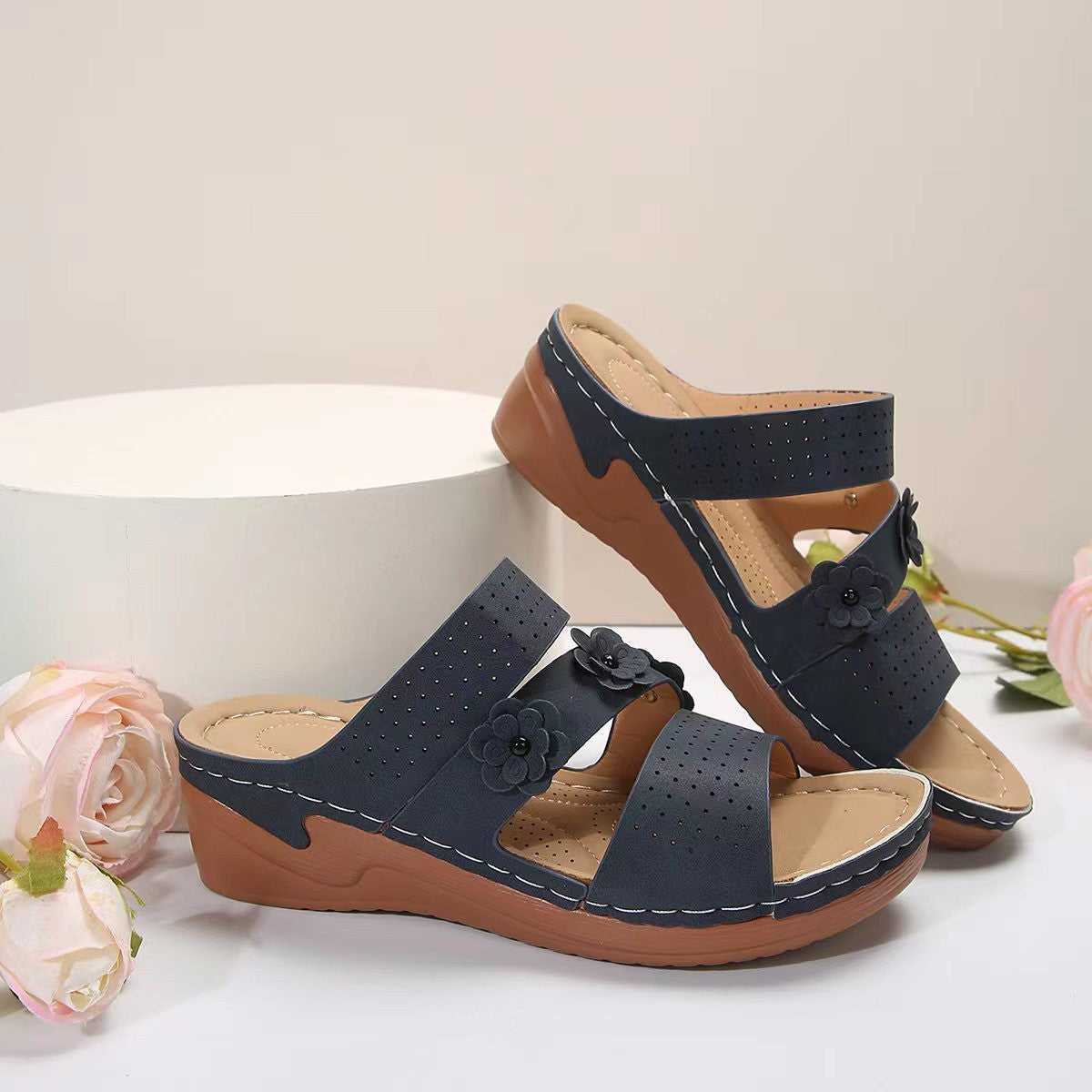 Flower PU Leather Sandal