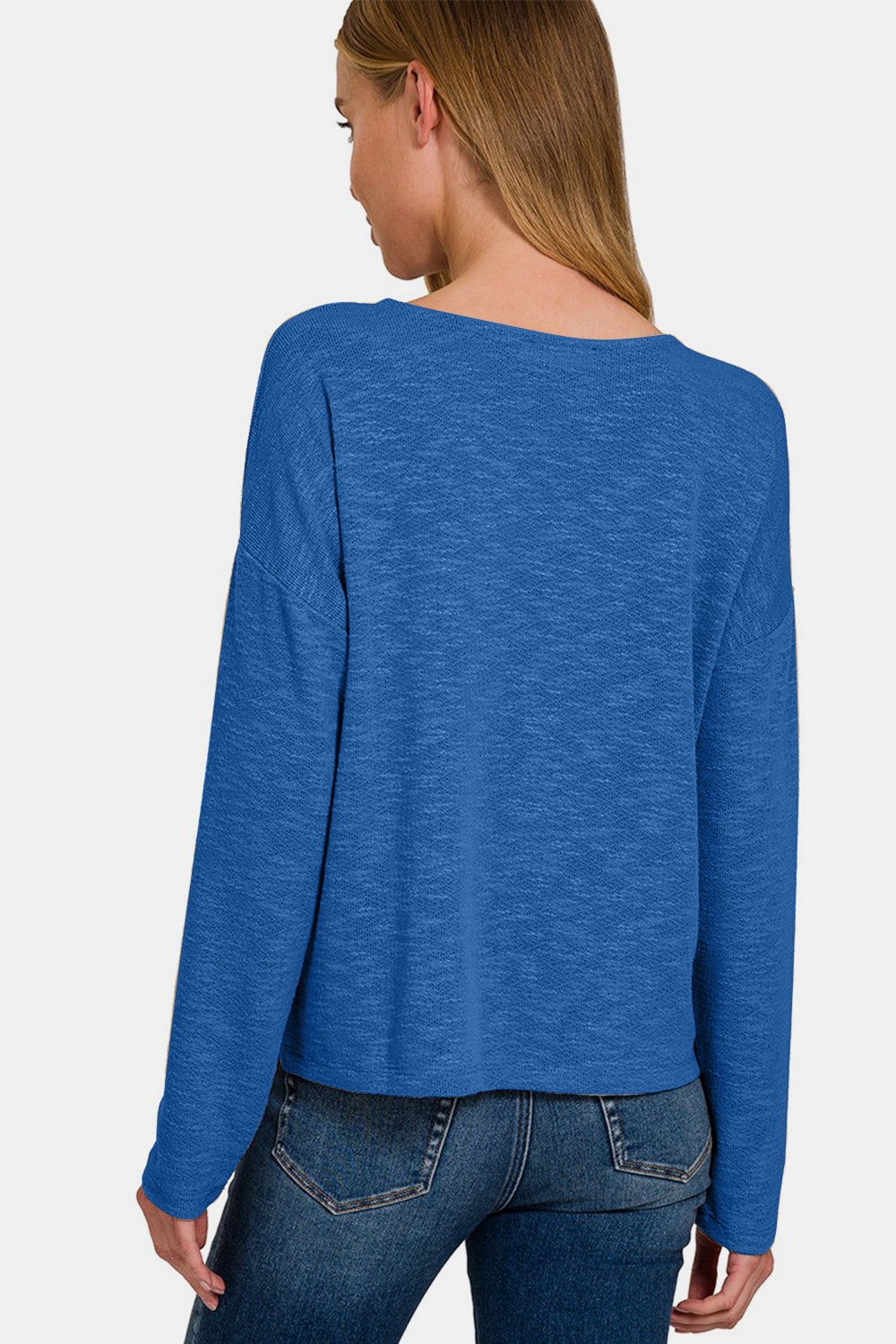 Zenana Dropped Shoulder Long Sleeve Top