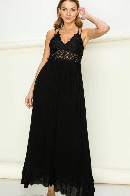 In Love Bustier Lace Maxi Dress - Dresses