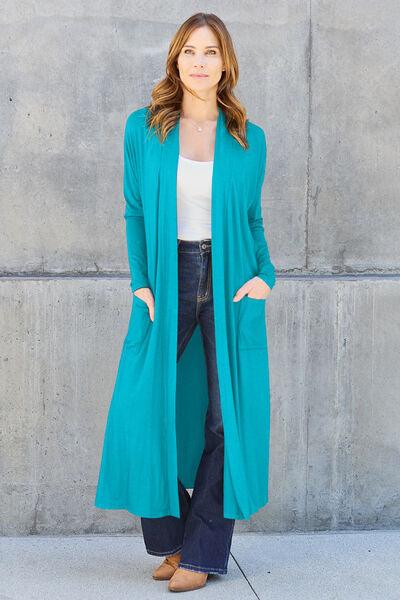 Basic Bae Full Size Open Front Long Sleeve Cover Up - Cardigan