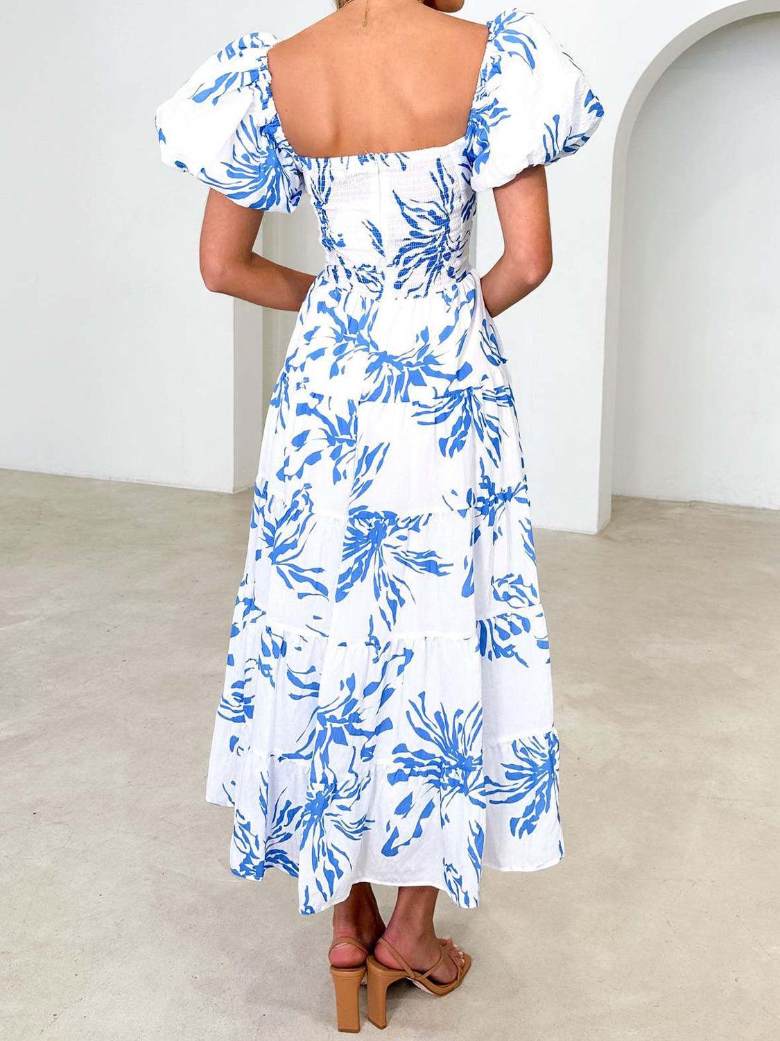 Twisted Printed Off-Shoulder Midi Dress - Dresses