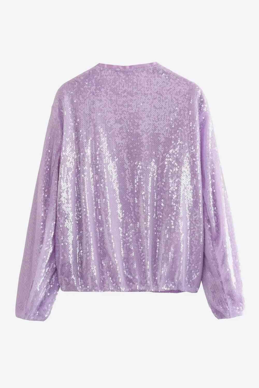 Sequin Zip-Up Jacket - Jacket