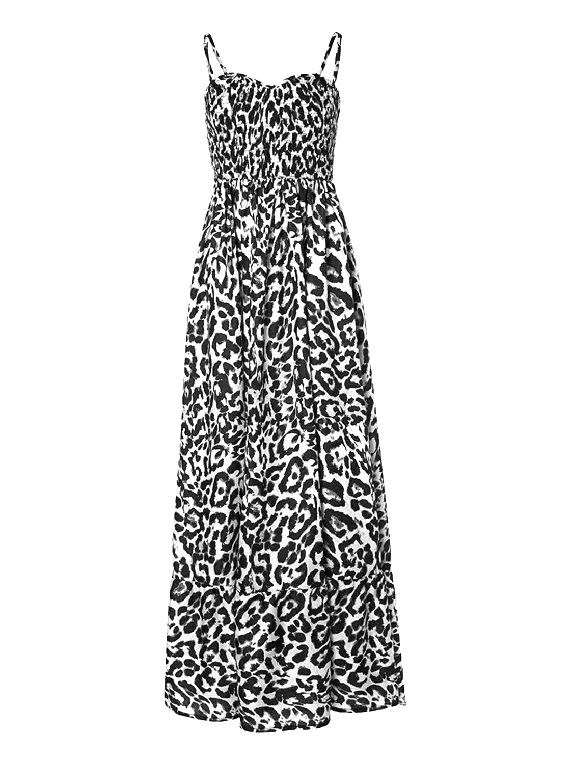 Leopard Sweetheart Neck Cami Maxi Dress