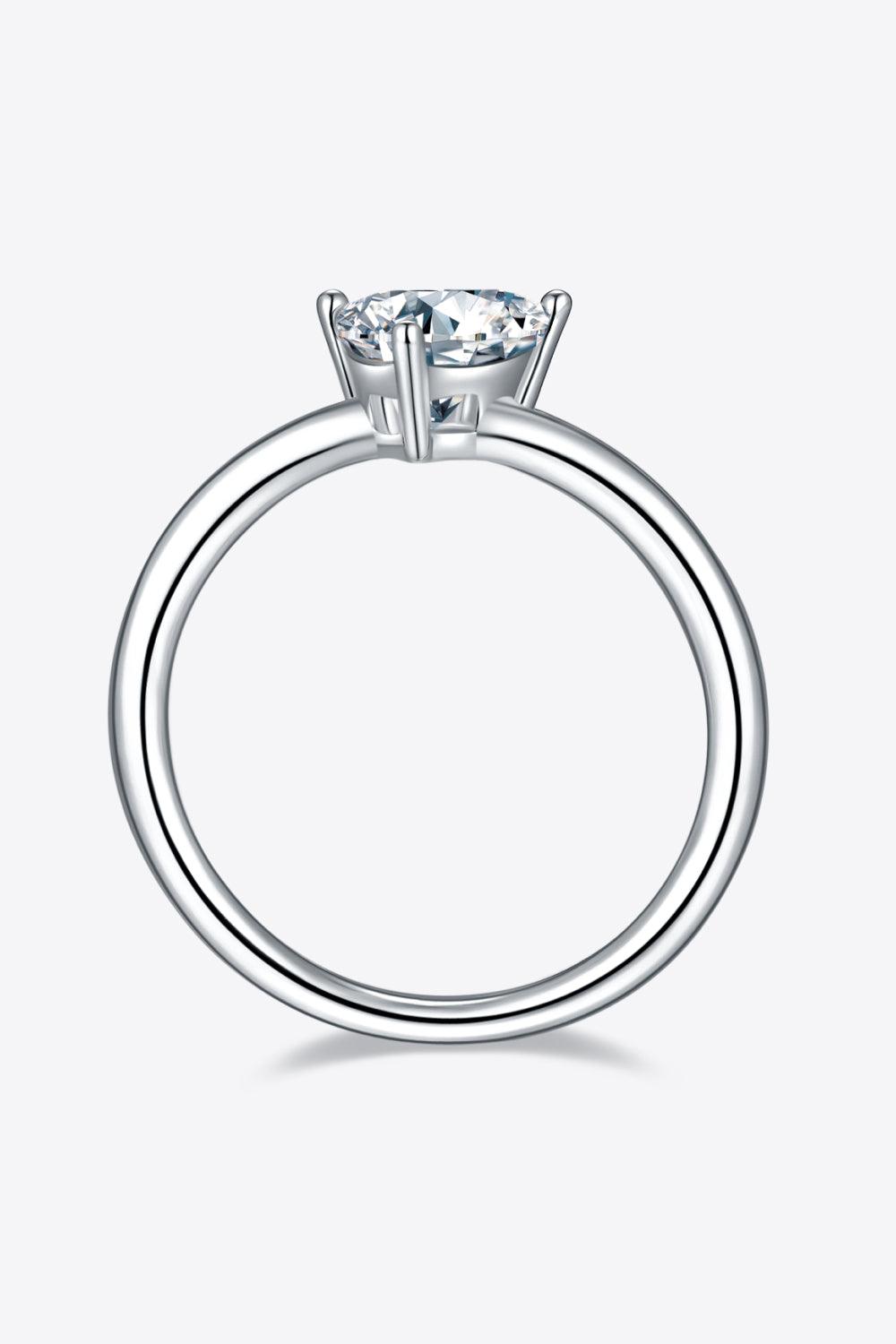 1 Carat Moissanite 925 Sterling Silver Solitaire Ring - Ring