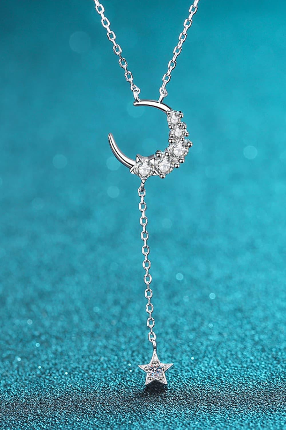 Star & Moon Moissanite Necklace - Necklace