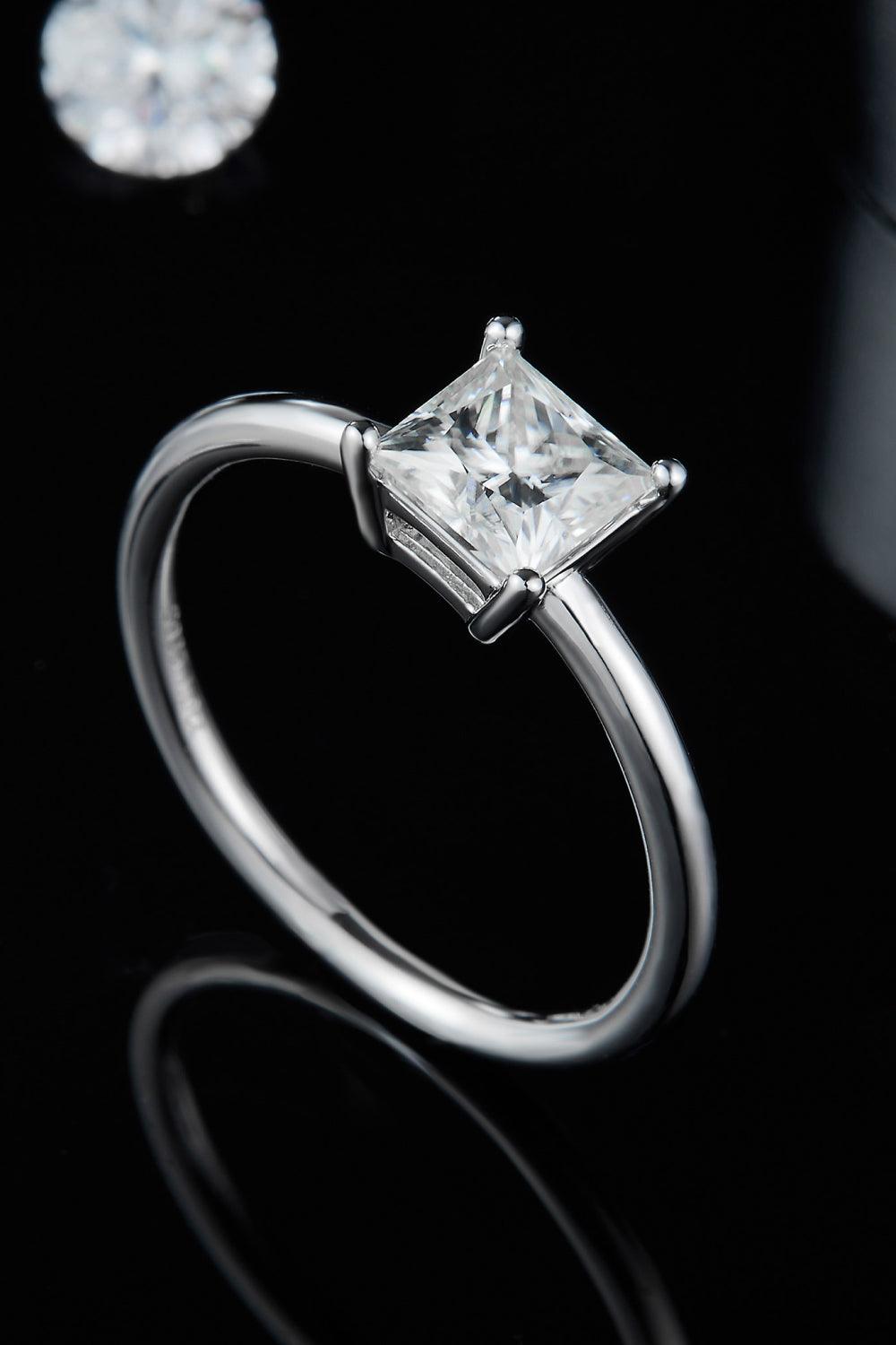 1 Carat Moissanite 925 Sterling Silver Solitaire Ring - Ring