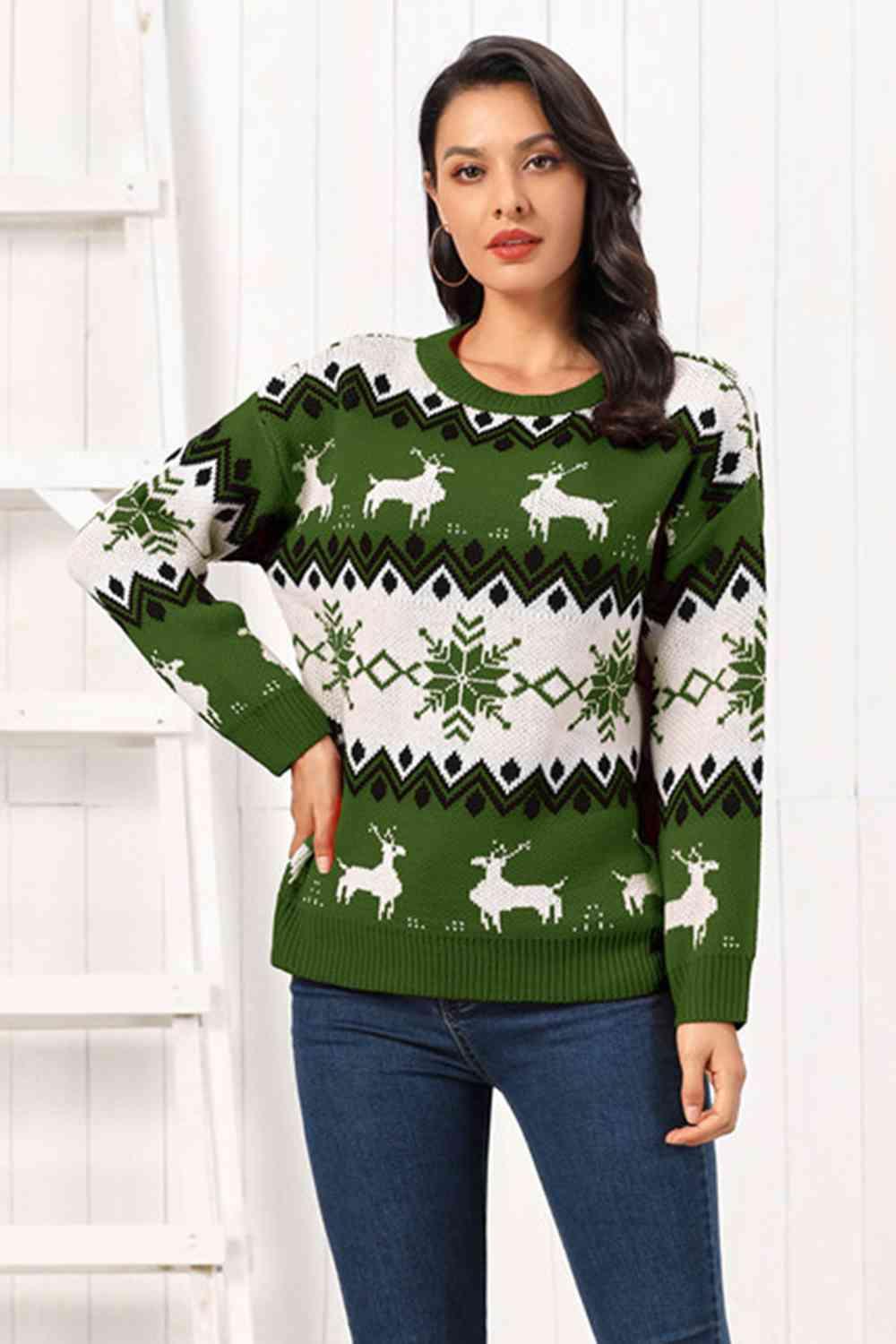 Christmas Reindeer Fair Isle Sweater - Sweater