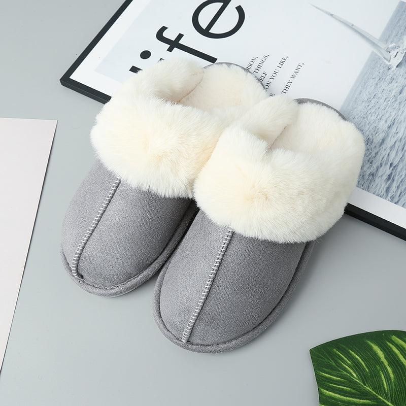 Faux Suede Center Seam Slippers - Slippers