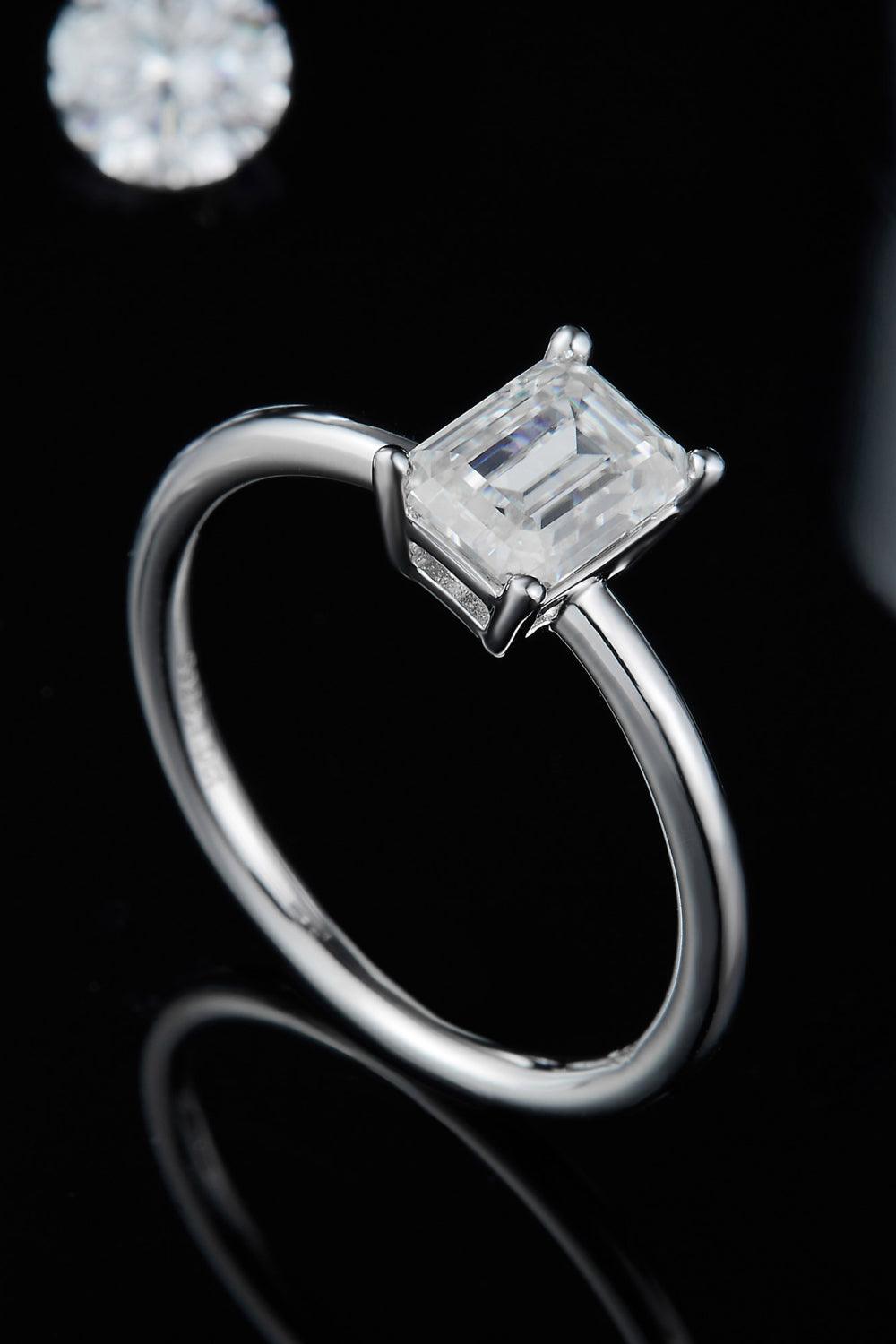 1 Carat Moissanite 925 Sterling Silver Solitaire Ring - Ring