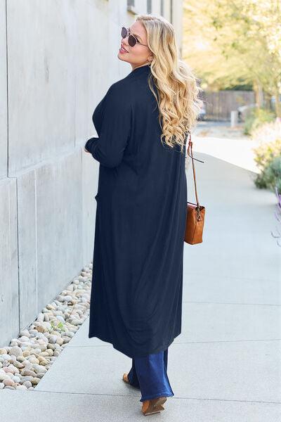 Basic Bae Full Size Open Front Long Sleeve Cover Up - Cardigan