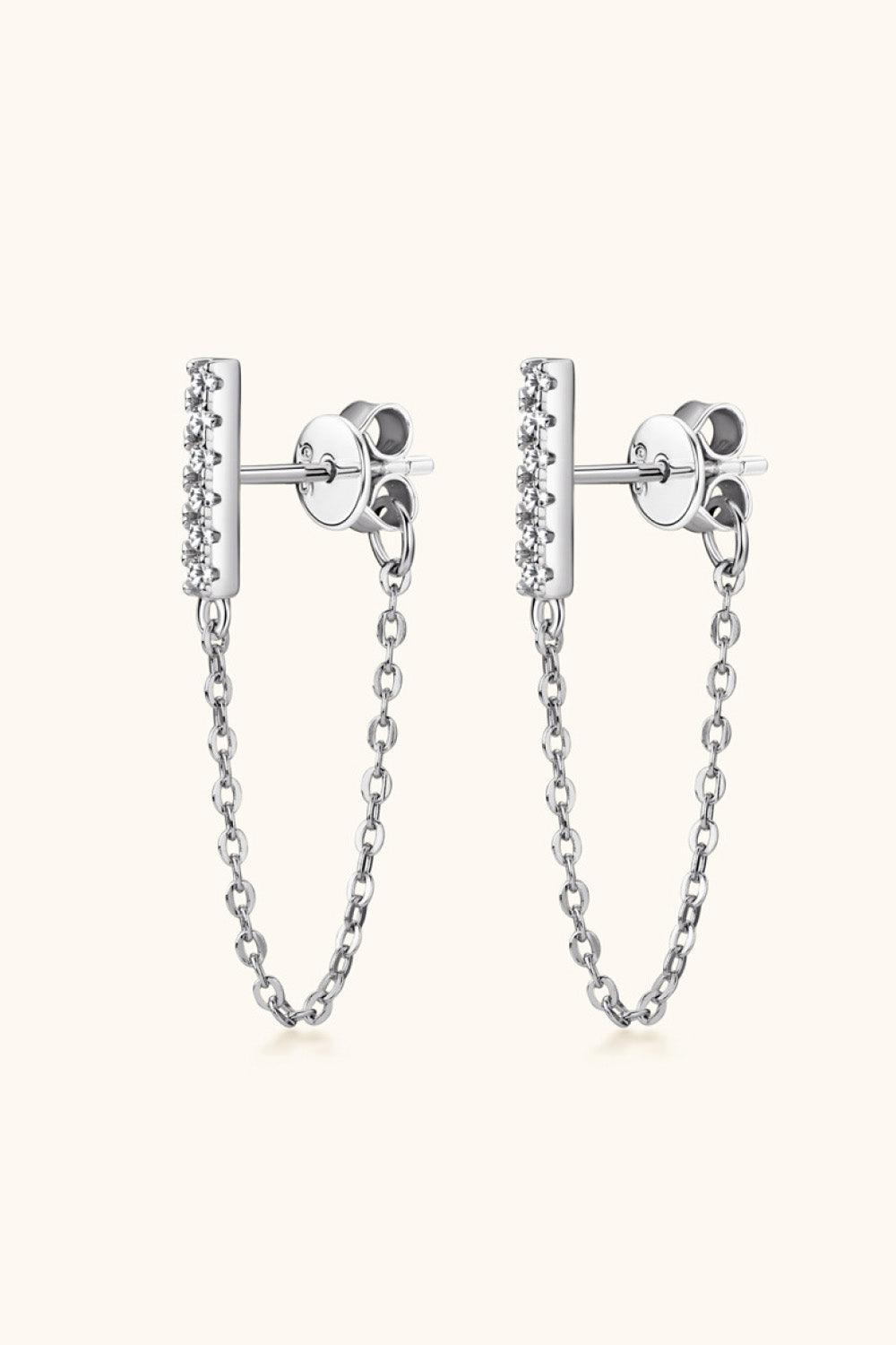 Moissanite 925 Sterling Silver Connected Earrings - Earring