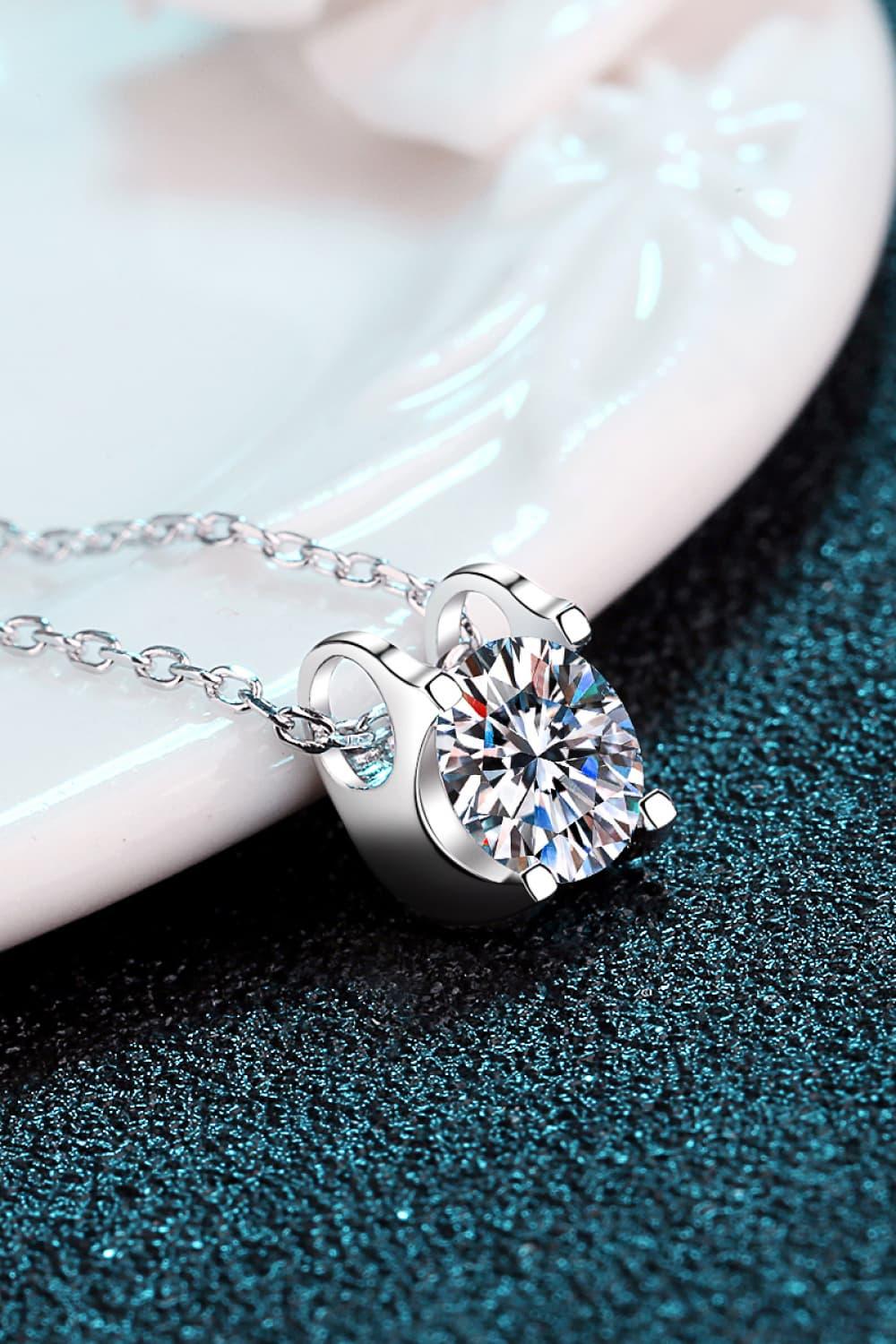 Moissanite 925 Sterling Silver Necklace - Necklace