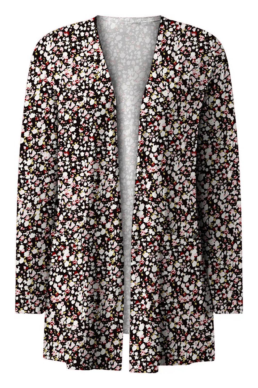 Printed Long Sleeve Cardigan - Cardigan