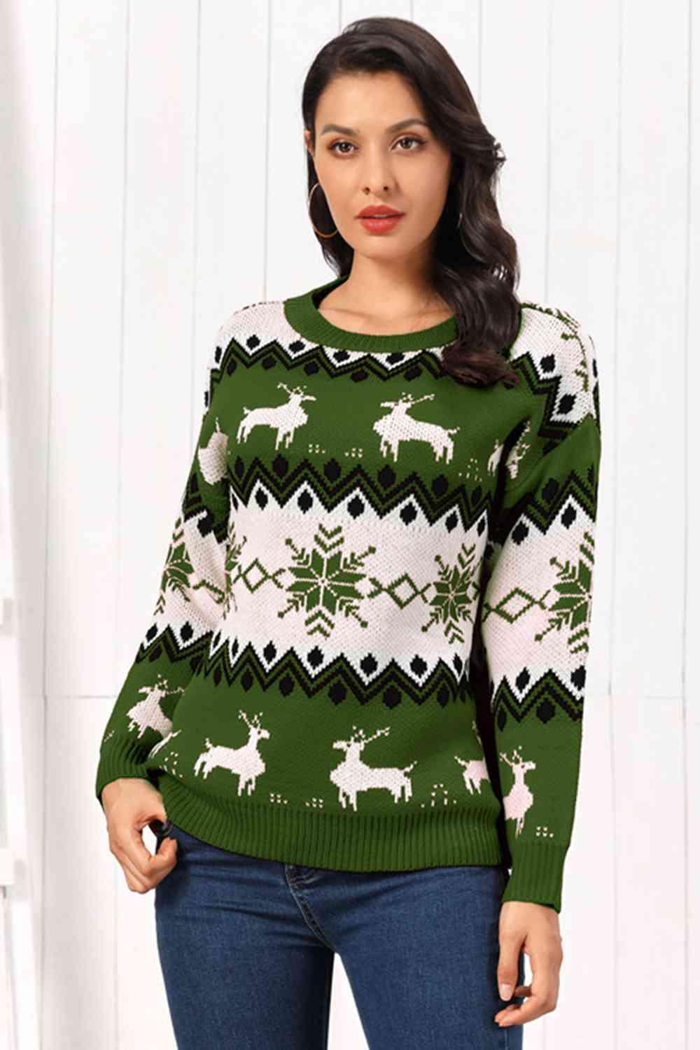 Christmas Reindeer Fair Isle Sweater - Sweater