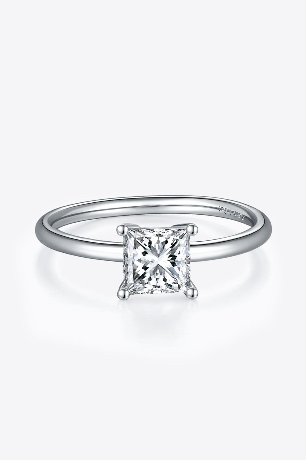 1 Carat Moissanite 925 Sterling Silver Solitaire Ring - Ring